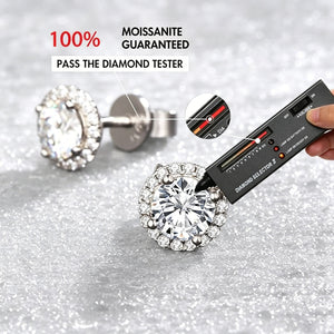 Moissanite Round Stud Earrings - Wear Look
