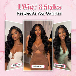 Natural Glueless Body Wave Wig Model Wear View | Oglowa Wigs