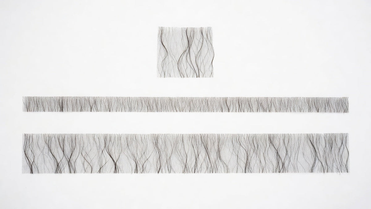 Three wig lace sizes shown side by side, a small square closure next to a wide frontal and a deeper frontal