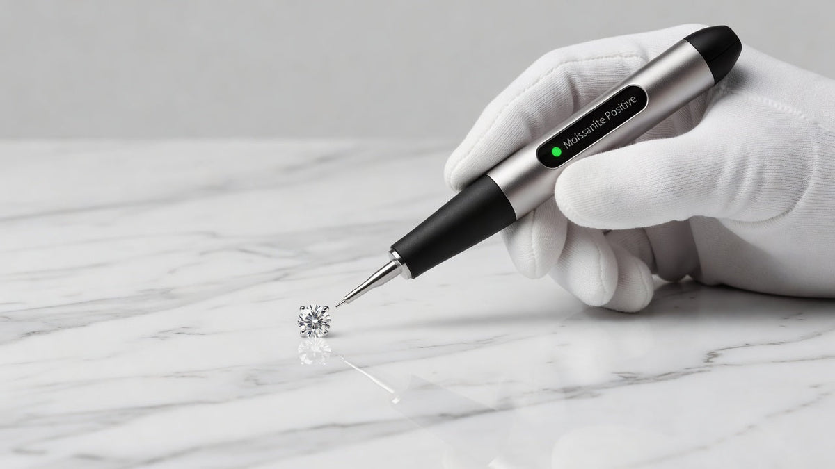 Moissanite diamond dual tester for authenticity testing — Oglowa