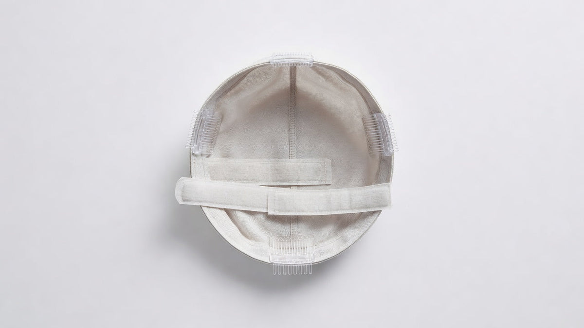 How to measure your head for a wig size guide showing adjustable cap straps