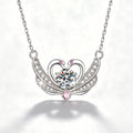 Oglowa Moissanite Swan Pendant Necklace D Color VVS1 - Main View