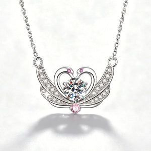 Oglowa Moissanite Swan Pendant Necklace D Color VVS1 - Main View