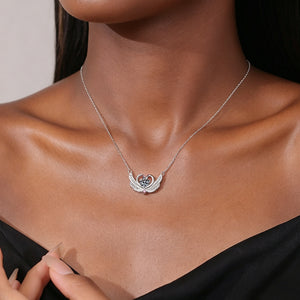 Moissanite Swan Pendant Necklace - Side View