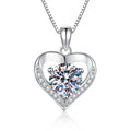 Oglowa Moissanite Heart Pendant Necklace D Color VVS1 - Main View