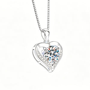 Moissanite Heart Pendant Necklace - Wear Look