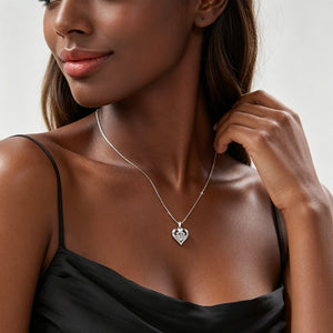Moissanite Heart Pendant Necklace - Fire Brilliance