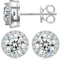 Oglowa Moissanite Round Stud Earrings D Color VVS1 - Main View