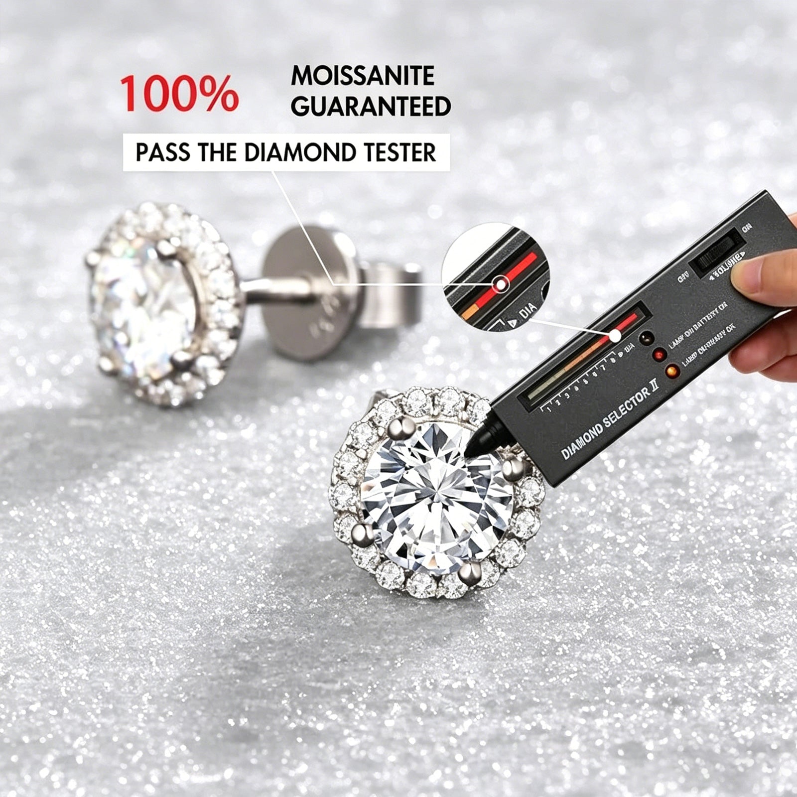 Moissanite Round Stud Earrings - Wear Look
