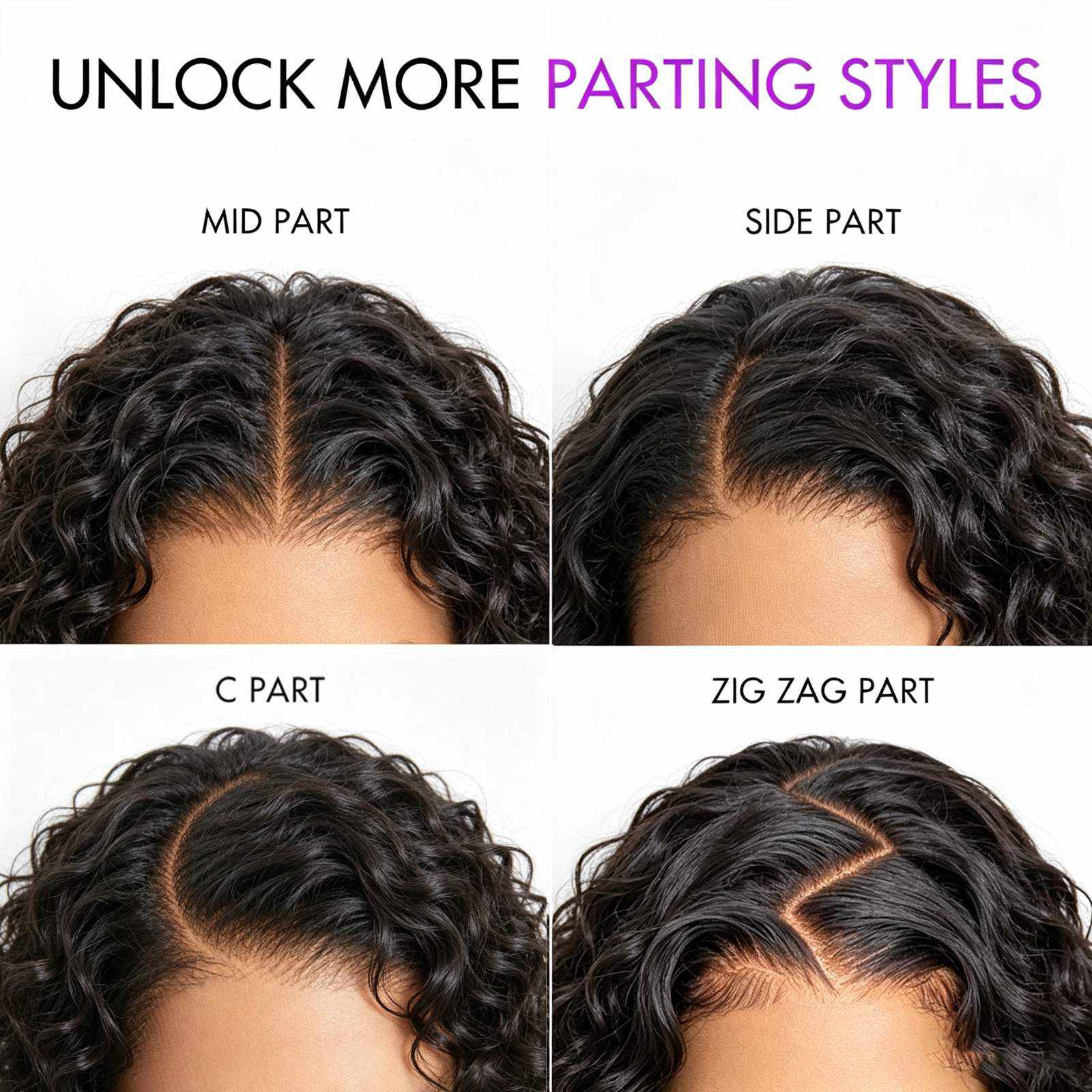 Glueless Curly Lace Front Wig | Natural Black | 21 Inch lifestyle model view | Oglowa