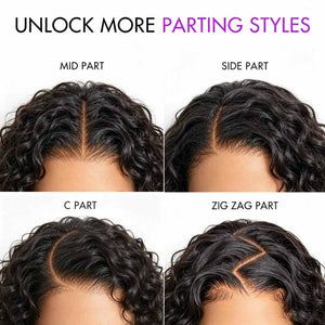 Glueless Curly Lace Front Wig | Natural Black | 21 Inch lifestyle model view | Oglowa