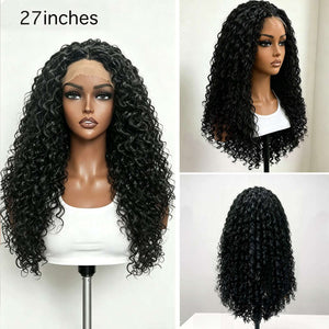 27 Inch Glueless Water Wave Lace Front Wig voluminous curls lifestyle view | Oglowa