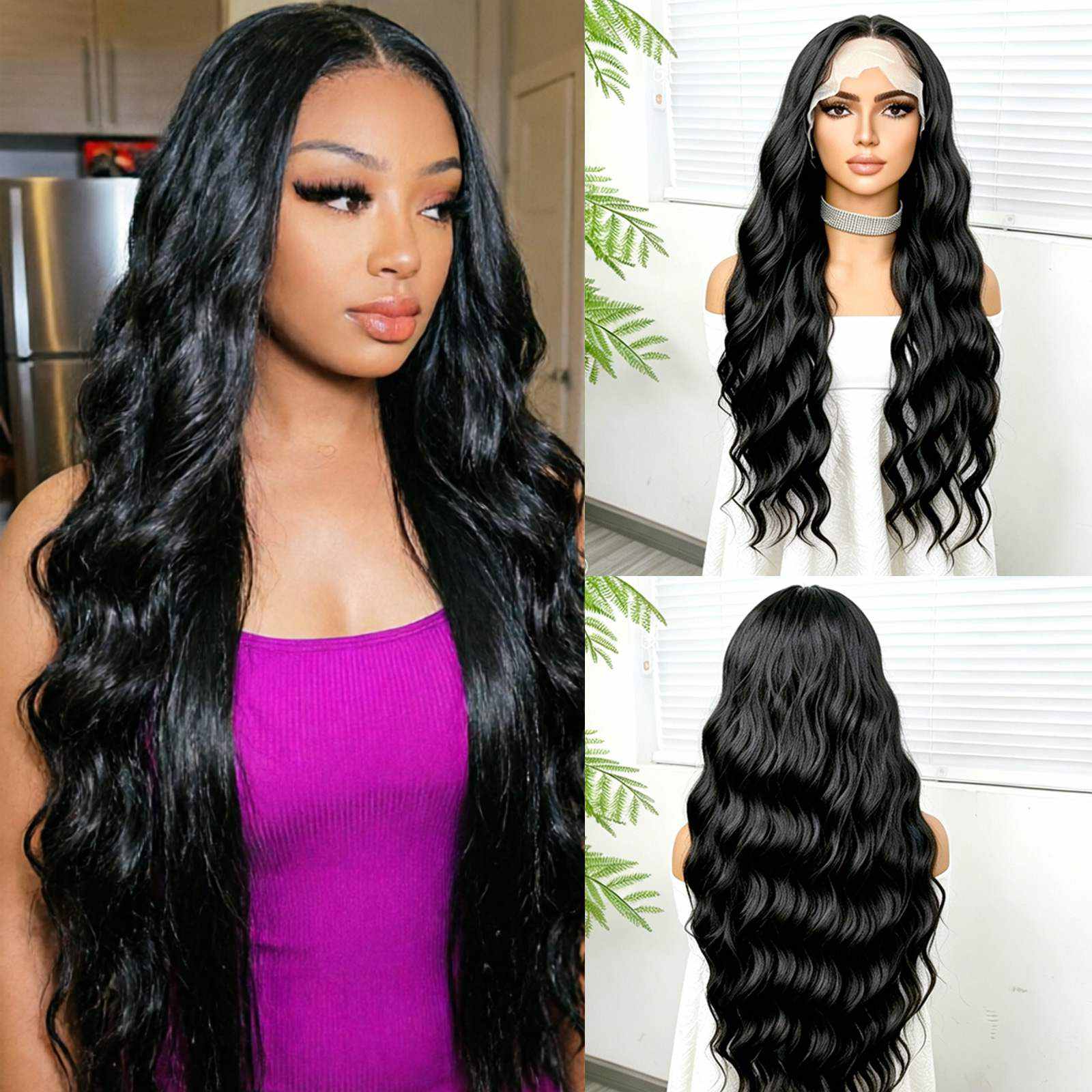 Natural Glueless Body Wave Wig Front View | Oglowa Wigs