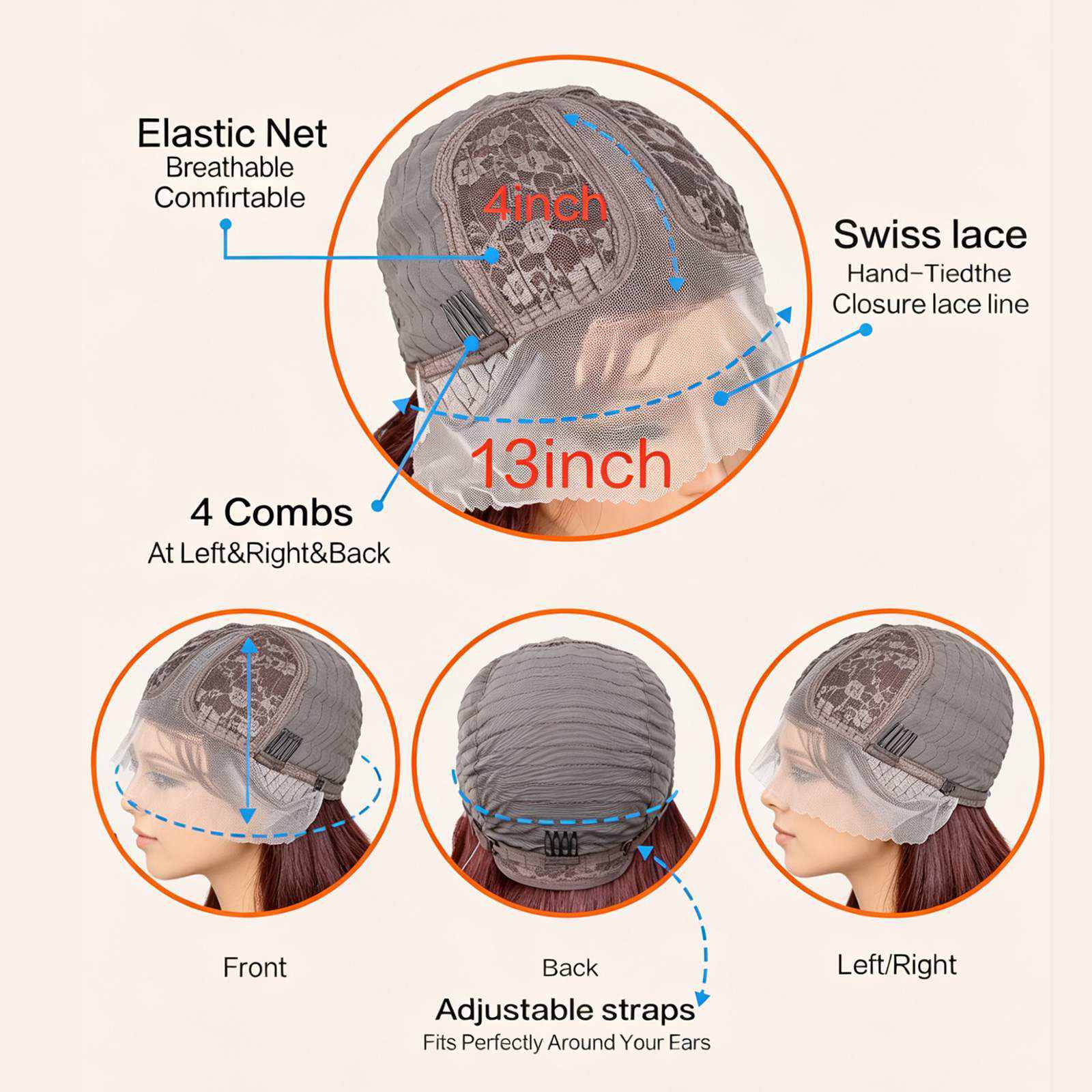 Natural Glueless Body Wave Wig Lace Detail | Oglowa Wigs